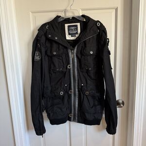 Kanji Piston Pushers oxford street Black Jacket Mens XL Zip Embroidered Patch